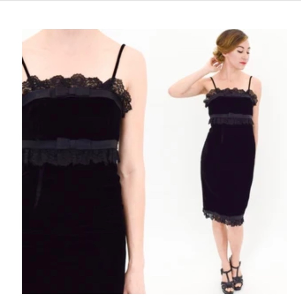 1950s black velvet sheath dress